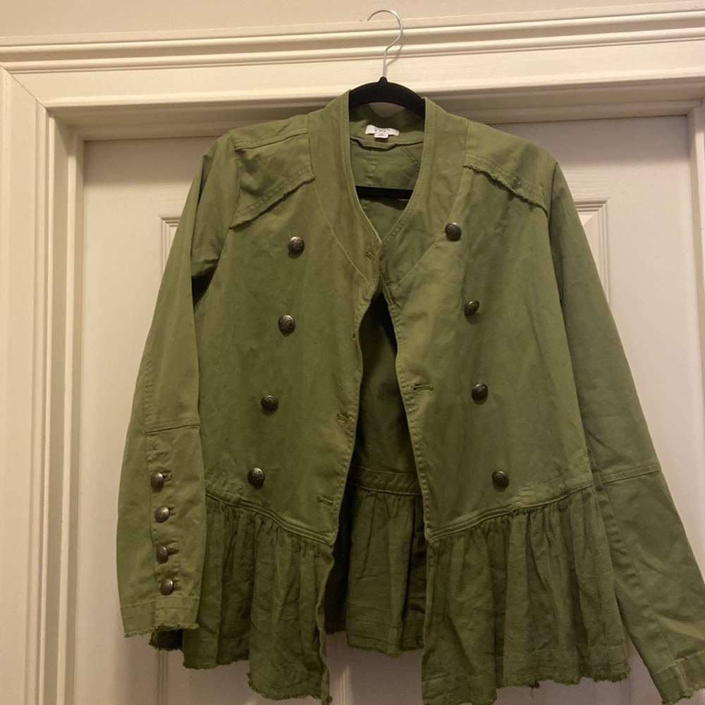 Army Green Peplum Jacket